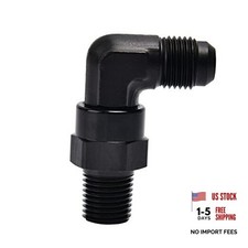 6AN Male Flare to 1/4" NPT 90 Degree Swivel Fitting Adapter 6AN to 1/4"NPT