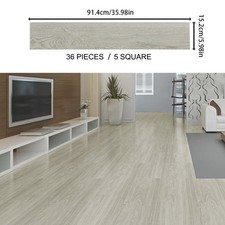 36 Pack Floor Planks Tiles Self Adhesive Wood Effect Vinyl Flooring Kitchen 5m²