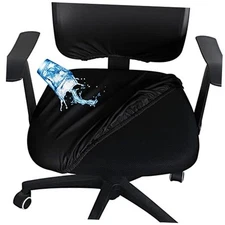  Waterproof PU Leather Chair Cover - Office Desk Chair Chair Seat Cover Black