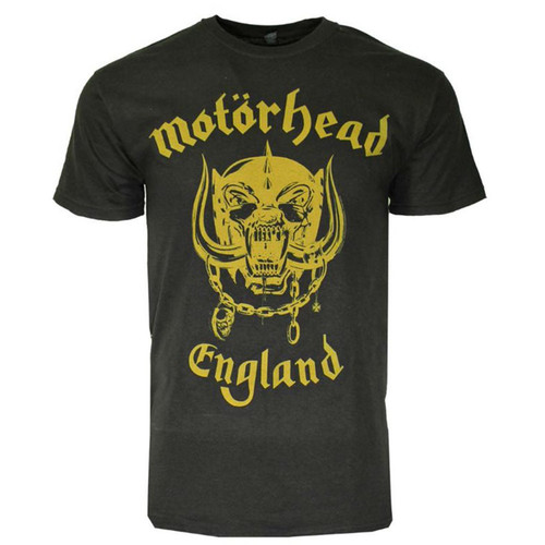 Authentic Motorhead Gold England Logo T-Shirt S M L XL 2XL NEW - Picture 1 of 5