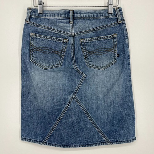 Abercrombie & Fitch Denim Skirt Women's Size 0 Blue Knee Length Vintage Y2K USA - Picture 5 of 8
