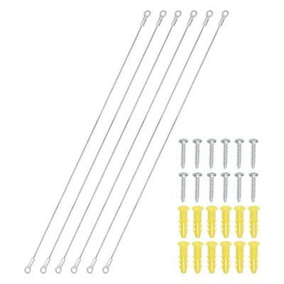6pcs Cabinet Door Restraint 12'' Stainless Steel Hinge Limiter Cable 1.5mm Dia