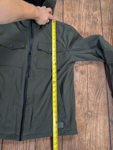 Levi's Jacket Soft Shell Army Green Storm Coat Hooded Water Resistant Mens S - Picture 15 of 15