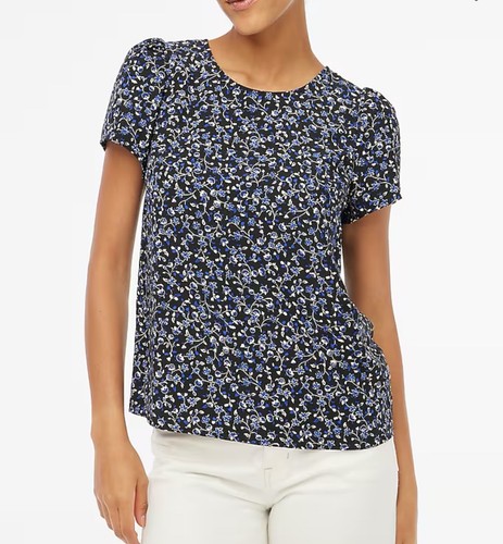 J Crew Women’s Printed Short Sleeve Crepe Top - NWT Size XS - Picture 1 of 9