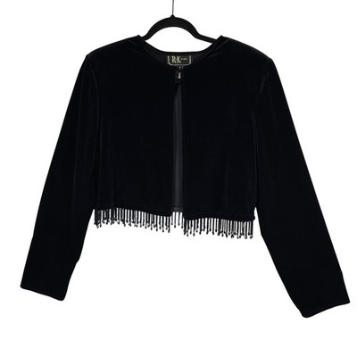 black velvet bolero jackets evening dresses Allegra K Velvet Shrug for Women's Long Sleeve Open Front Cardigan Cocktail Party Cropped Bolero Jacket X-Small Black at Amazon Women's Clothing store