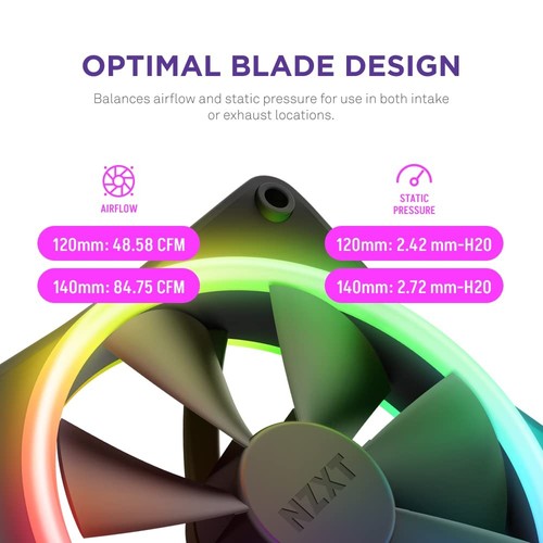NZXT F120RGB Duo - dwustronny wentylator RGB 120mm - potrójny pakiet (czarny) z/RGB - Zdjęcie 5 z 10