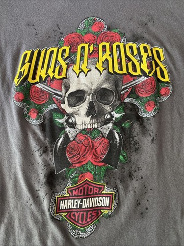 Camisa Harley Davidson Para Mujer M Guns N Roses Motociclista Motocicleta Banda 2 Caras Calavera - Imagen 1 de 6