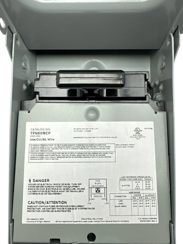 GE 60 Amps Air Conditioner Disconnect Non-Fusible 240 Volts TFN60RCP New! - Picture 4 of 7