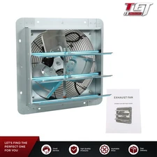 14" Shutter Exhaust Fan Wall Mounted Blades Ventilation Fan for Garage,Attic