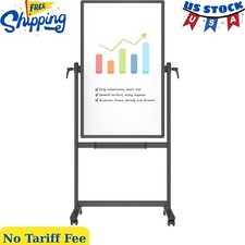 Double-Sided Magnetic Mobile Whiteboard, 48 x 24 Inches