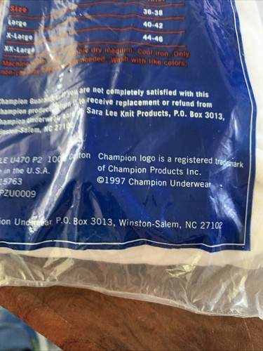 CHAMPION 1997 WHITE COTTON TALL BASIC BRIEFS UNDERWEAR 2 PACK SIZE 40 BRAND NEW - Picture 7 of 7