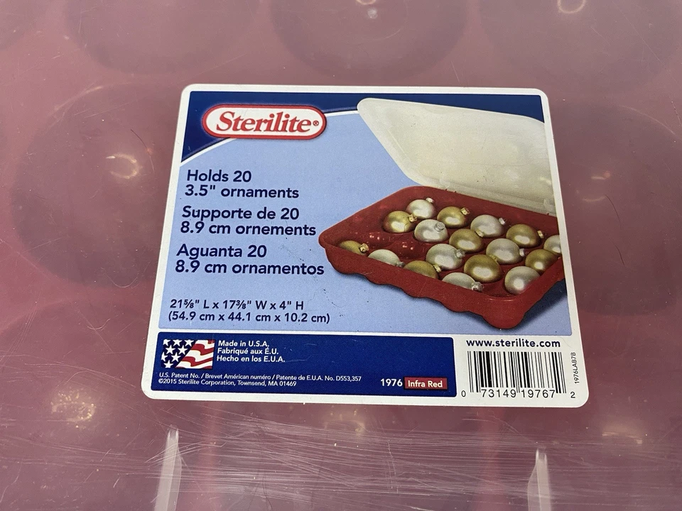 2 bolsas de plástico para adornos navideños de almacenamiento cada una con capacidad para 20 tapas de esterilito navideñas Foto 4 de 4