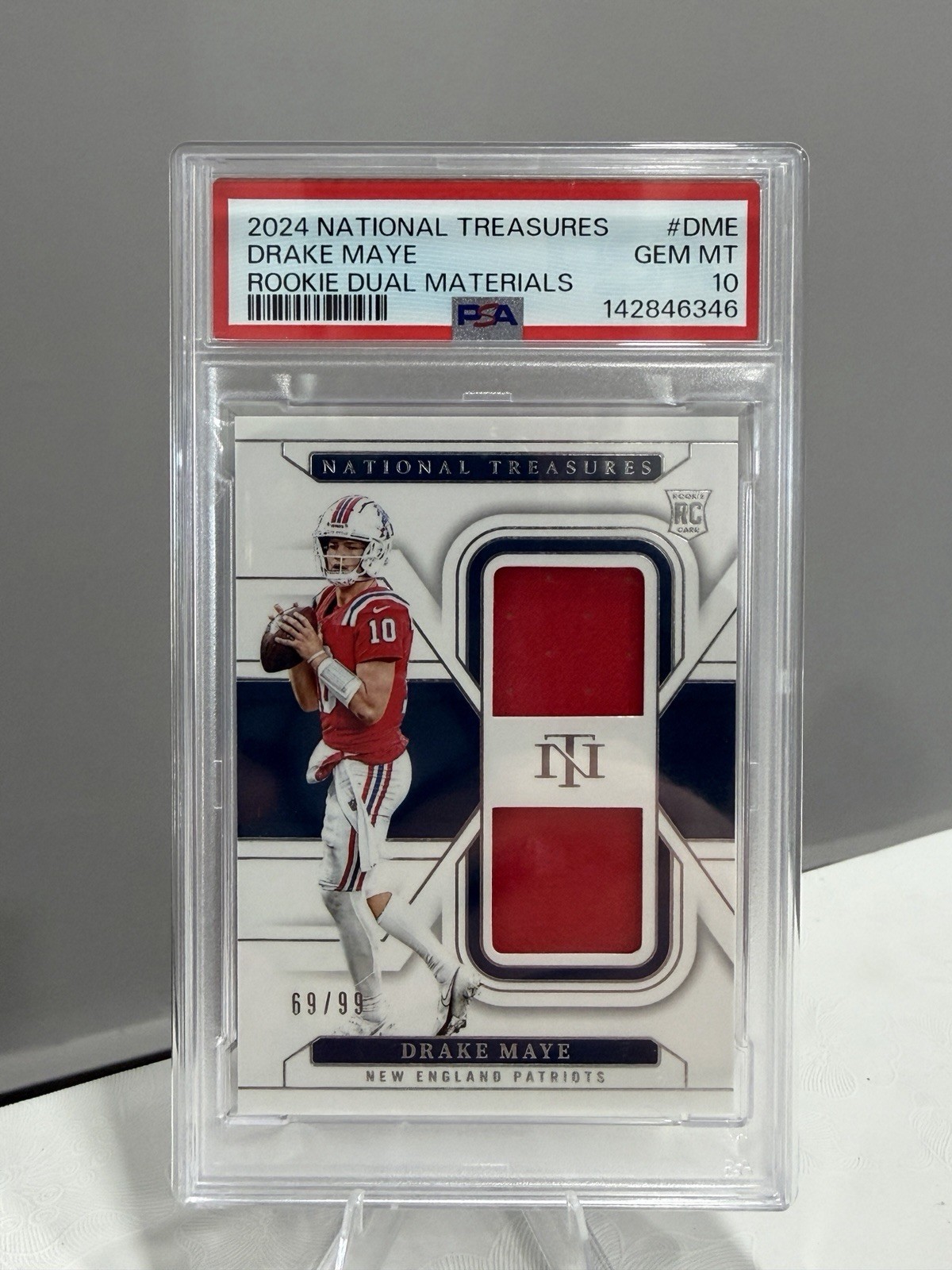 Panini 2024 National Treasures Rookie Drake Maye 69/99   PSA 10