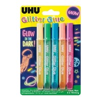 "Uhu 48210 Glitzerkleber Glitter Glue \"Glow In The Dark\", 5 X 10 Ml"