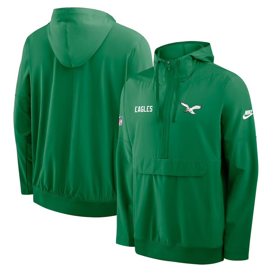 Nike Philadelphia Eagles 2025 Sideline Anorak Half-Zip Hoodie