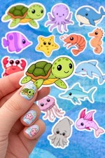 Sea Animals Sticker Set - 16 Piece