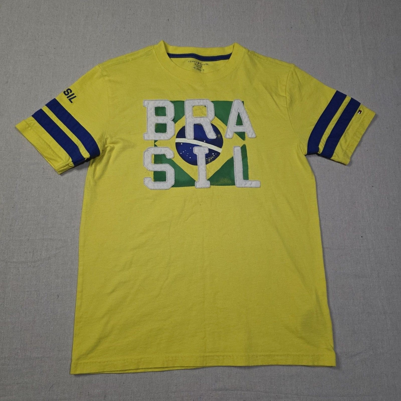 Tommy Hilfiger Brasil National Team Short Sleeve Tee Shirt Youth Size XLARGE