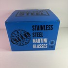 Real Deal Steel Stainless Steel Martini Glasses Set of 4. Shatterproof, BPA Free
