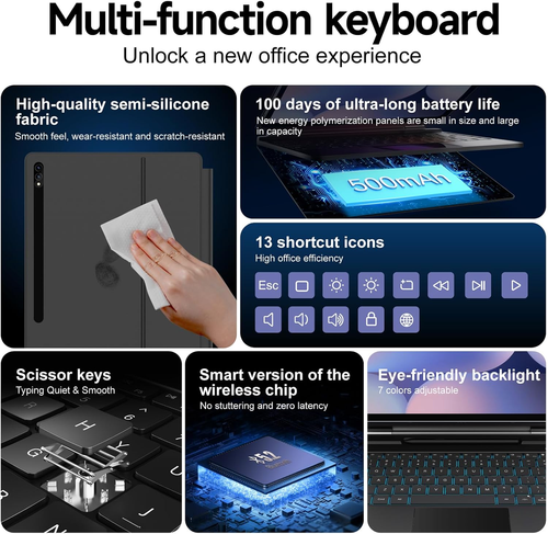 Pour Samsung Galaxy Tab S10+ Plus/S9+ Plus/S9 FE+ Plus/S8+ Plus/S7+ Plus/S7 - Photo 8/9