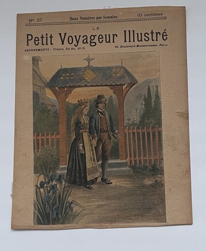 Vintage norwegische Hochzeit gerahmt LE Petit Voyageur Illustré Paris Druck Magazin - Bild 2 von 7
