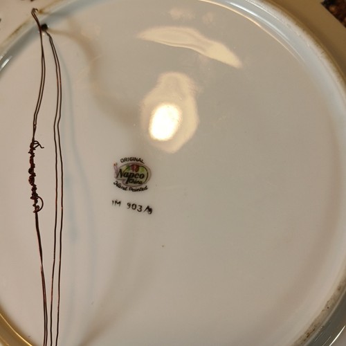 Espositore/piatto da dessert decorativo vintage Napco reticolato dipinto a mano 8" - Foto 7 di 11