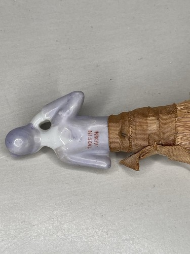 Vintage Ceramic Half Doll Flapper Lady Clothes Crumb Brush Sweeper Made In Japan - Picture 5 of 9
