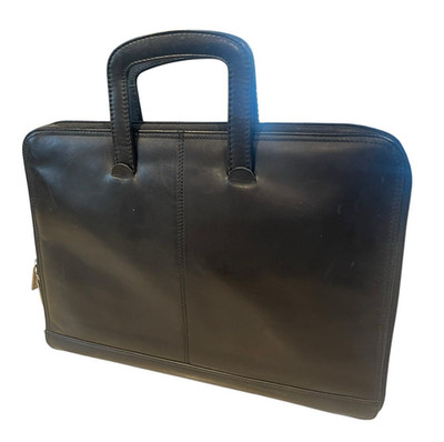 Vintage Wilson's Leather Pelle Studio Leather Slim Briefcase in Black Zipper