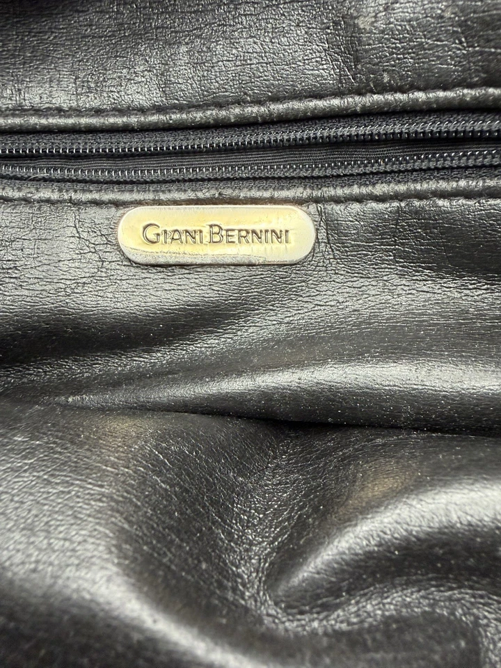 Vintage Black Leather Giani Bernini Tote Bag - Image 2 of 4