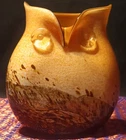 VTG Murano? Aventurine Blown Art Glass Owl Vase Italian Fabulous