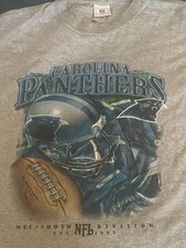 Vintage 1995 Carolina Panthers Shirt XL Gray Oversized Official NFL License
