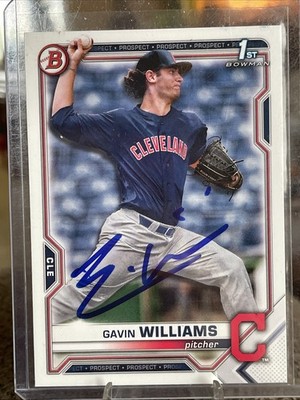 2021 Bowman Draft - Gavin Williams Auto #BD-93 (RC) Cleveland Guardians