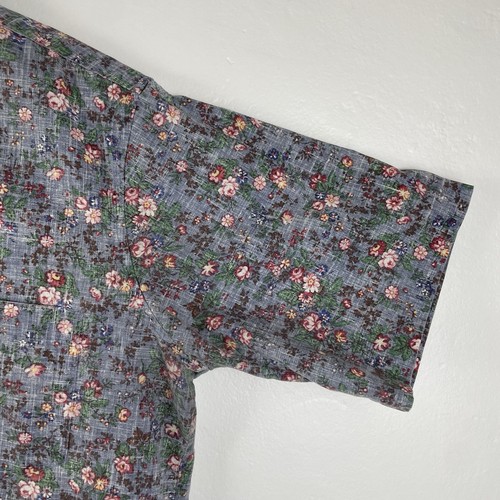 VTG 90s Reyn Spooner Button Up Shirt Mens XL Blue Hawaiian Floral AOP Aloha - Picture 5 of 11