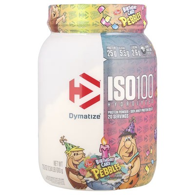 2 X  Dymatize, ISO100� Hydrolyzed, 100% Whey Protein Isolate, Pebble-Worldwide