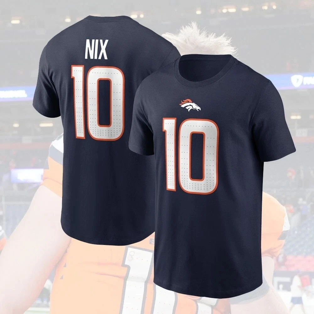 Bo Nix #10 Denver Broncos Team Player 2025 Name and Number Fan Favorite