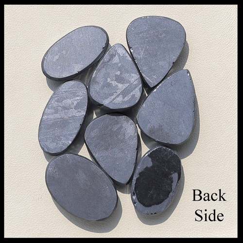 Brillo Jet-Metal ~ 8 Piezas Natural Elite Noble Shungite 18mm-21mm Cabujón Gemas - Imagen 8 de 11