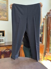 Lafayette 148 Bleecker in Navy Stretch Wool Straight Leg Pants 16