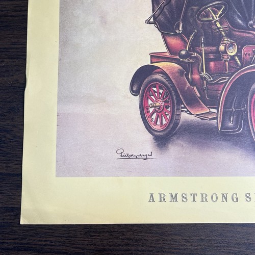 Piet Olyslager Armstrong Siddeley 1904 stampa arte auto litografia 12" x 14 1/2 vintage - Foto 5 di 6