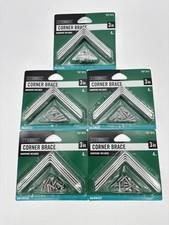  20-Pk Everbilt 3 in. Corner Braces w/ Screws GALVANIZED Steel - Hardware SALE