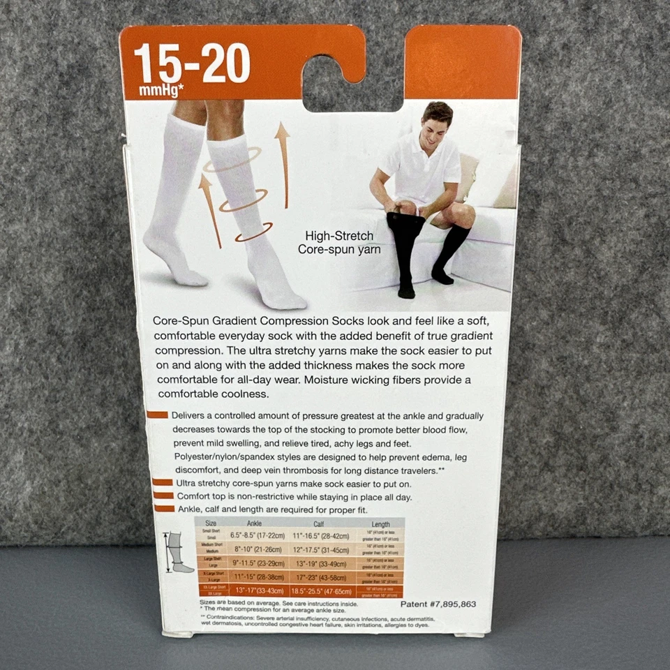 Core-Spun Anti Embolism Gradient Compression Support Socks 15-20 mmHg NEW Medium - Image 2 of 4