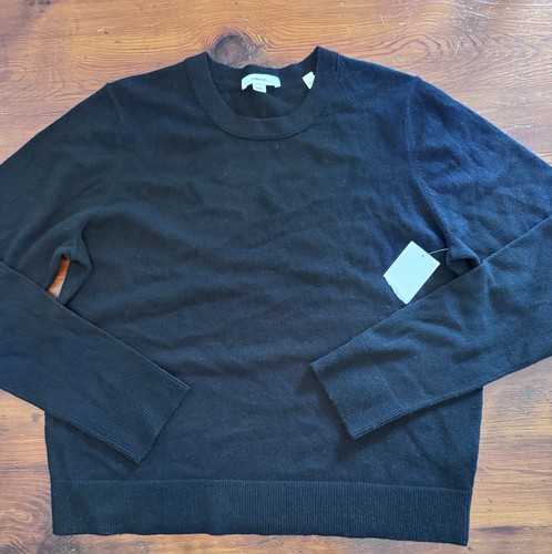 Maglione Vince Classic girocollo in cashmere nero taglia XL #S7160 nuovo con etichette leggi - Foto 9 di 24