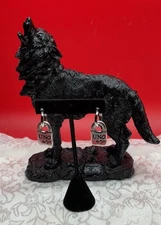 Vtg UNO de 50 Lock Drop Dangle Earrings Pierced 925 Sterling Silver