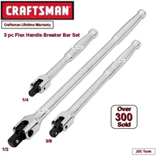 CRAFTSMAN 3 pc Flex Handle Breaker Bar Set  1/4 in  3/8 in  1/2 in  47017