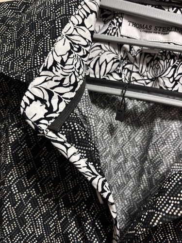 Camisa de manga corta Thomas Sterling London negra geométrica para hombre. Talla S. Nuevo. - Imagen 5 de 9