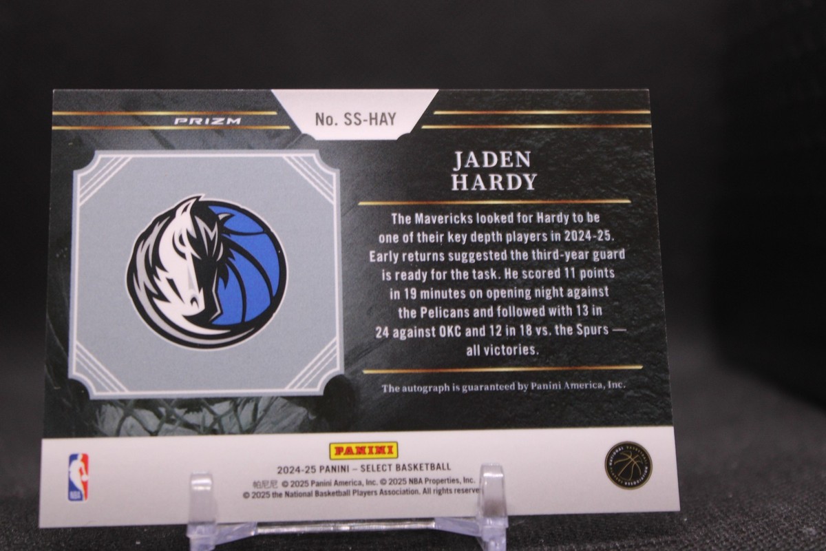 Jaden Hardy 2024-25 Panini Select Signature Selections #SS-HAY