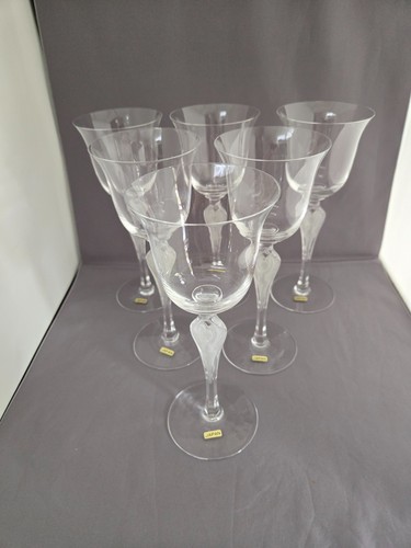 6  Igor Carl Faberge Crystal Anna Pavlova Patttern Wine Glasses New Label Signed - Picture 2 of 8