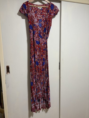 Arnhem "Spanish Rose" Wrap Dress Size AU 12/US 8 Red Floral Print RARE - Picture 3 of 8