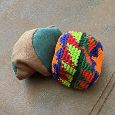 Handmade Multicolor Crocheted Fabric Hacky Sack Footbag Ball Toy