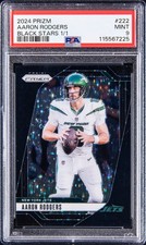 2024 Panini Prizm Black Stars #222 Aaron Rodgers 1/1 PSA MINT 9 One Of One