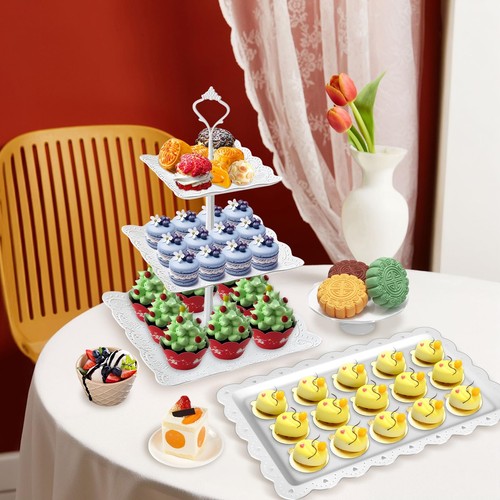5 Pcs Cupcake Stand Set for Dessert Display, 2 X Cup Cake Tier Tower & 3 X Se... - Picture 5 of 7