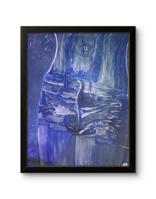 Monochromatic Figurative Expressionism 16x20''    Heartbreaker  PALETTE Art COA